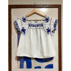 Square Neck Embroidered Top